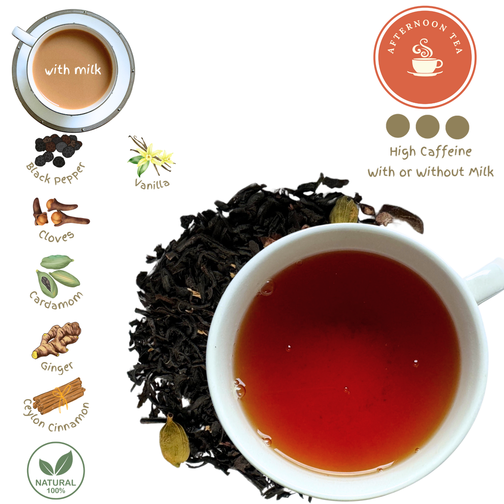 Masala Chai Loose Leaf Tea with Ceylon Tea - Organically Grown