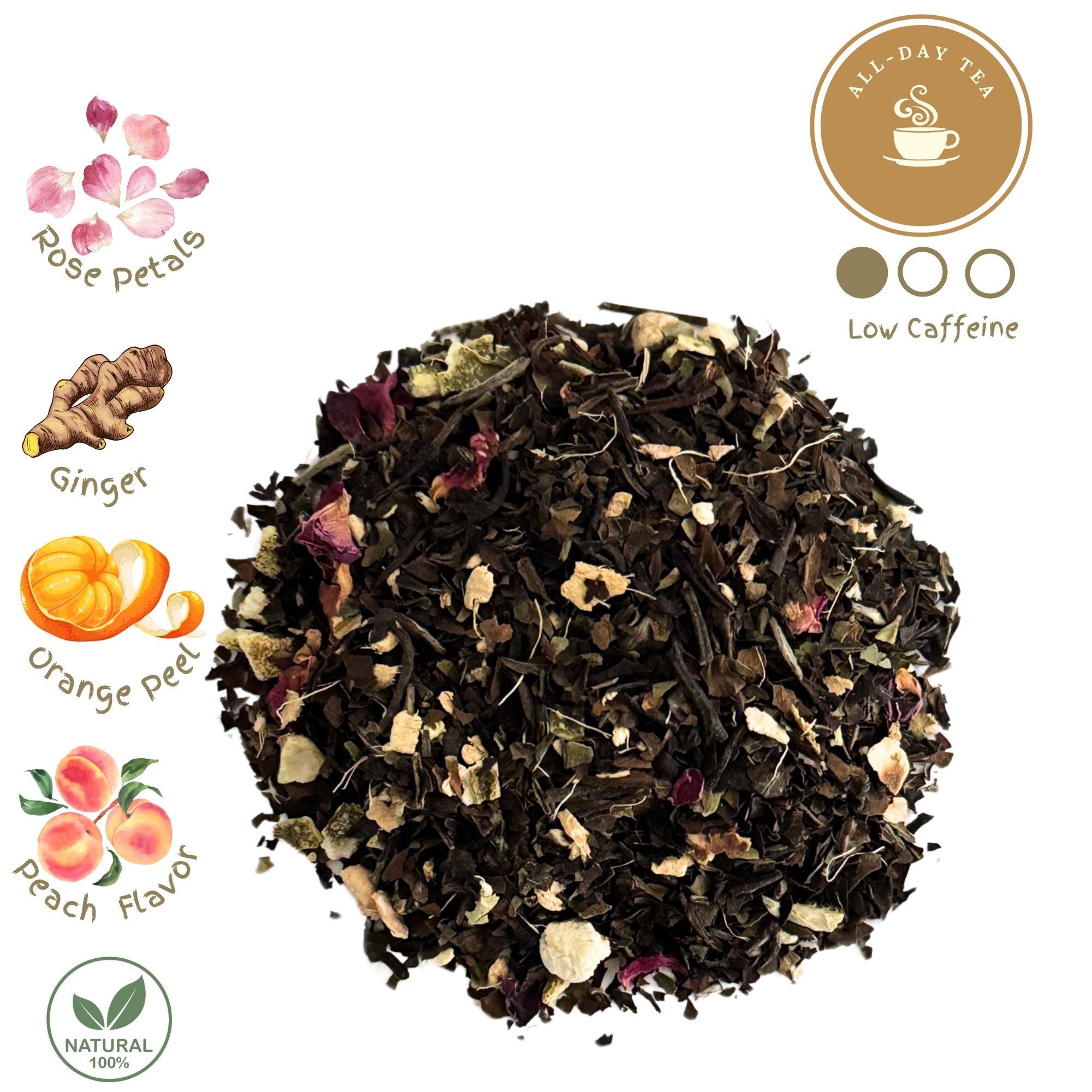 Sunlit Serenity - Organic White Tea Blend with Ginger Peach