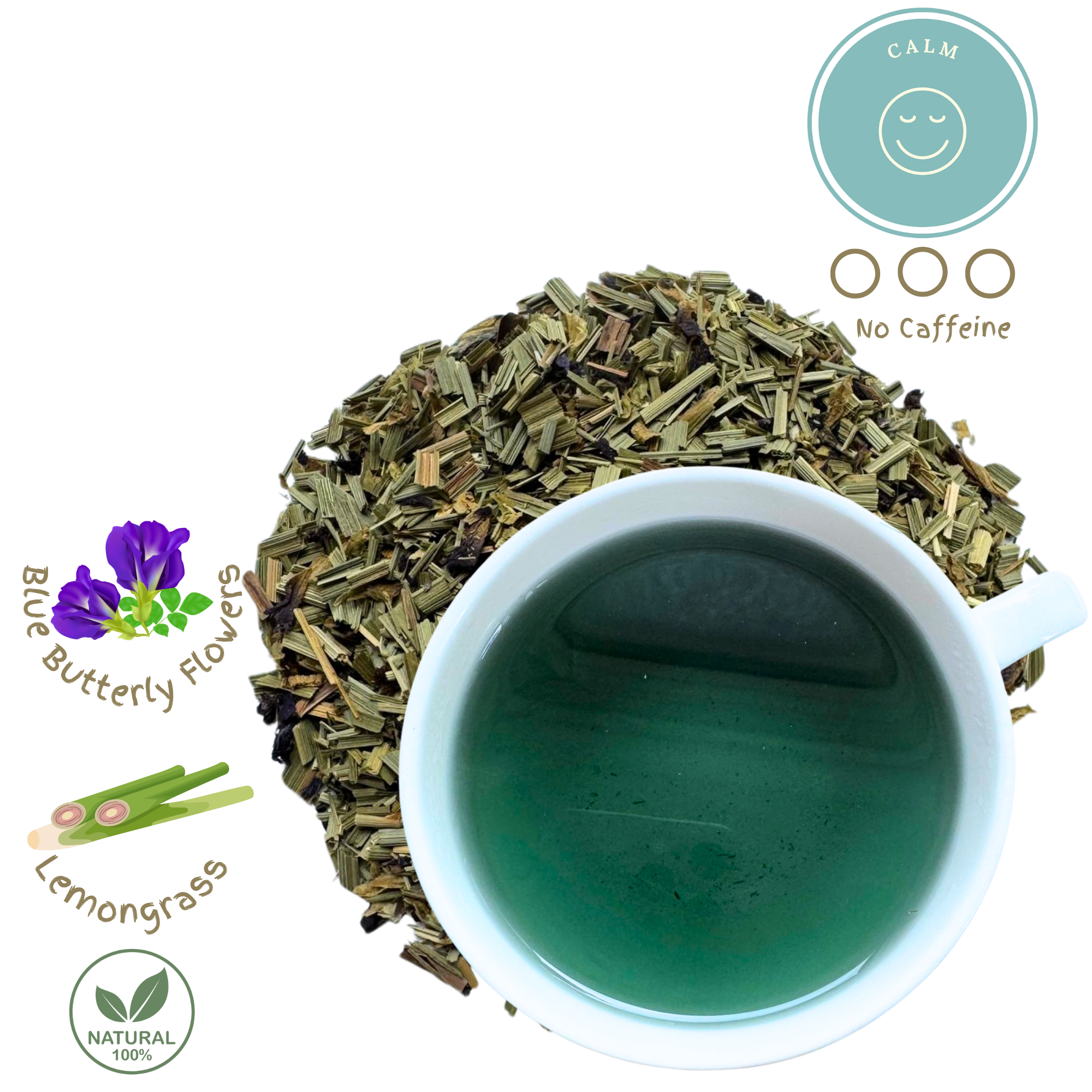 Blue Bloom Calm - Lemongrass, Blue Butterfly Pea Tea